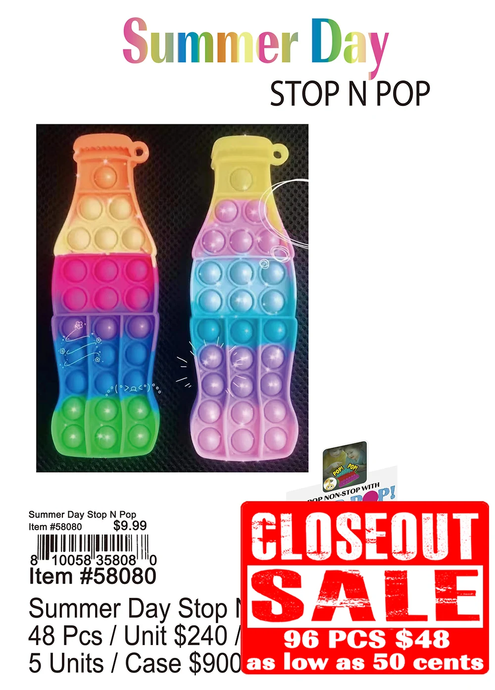 Summer Day Stop N Pop - Closeout 96 Pcs.